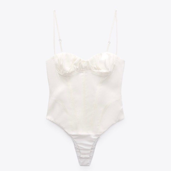 🤍Zara Linen Blend Corset Style Bodysuit - Picture 4 of 12